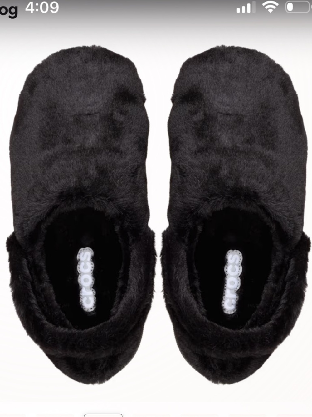 CROCS Classic Unfurgettable Clog Black Plush Fuzz Lined Clog - Picture 3 of 16